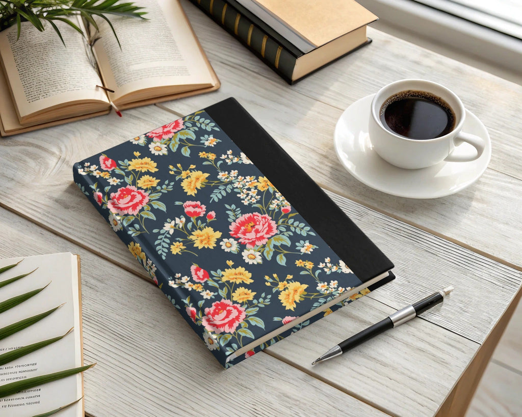 Vibrant Floral Pattern with Red and Yellow Blooms Digital - Moore and Mountain