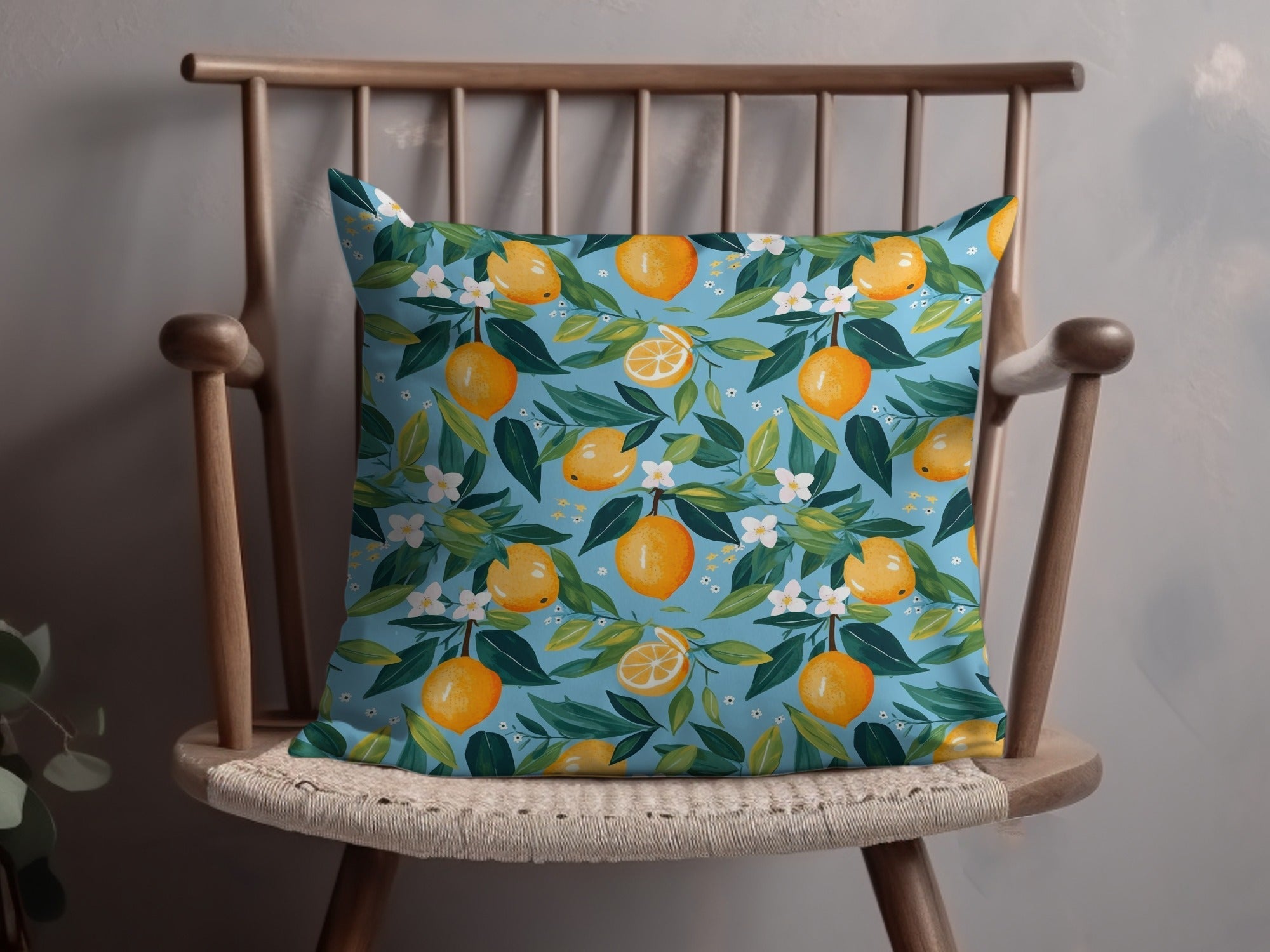 Vibrant Lemon Floral Seamless Pattern Artwork Digital - Moore and Mountain