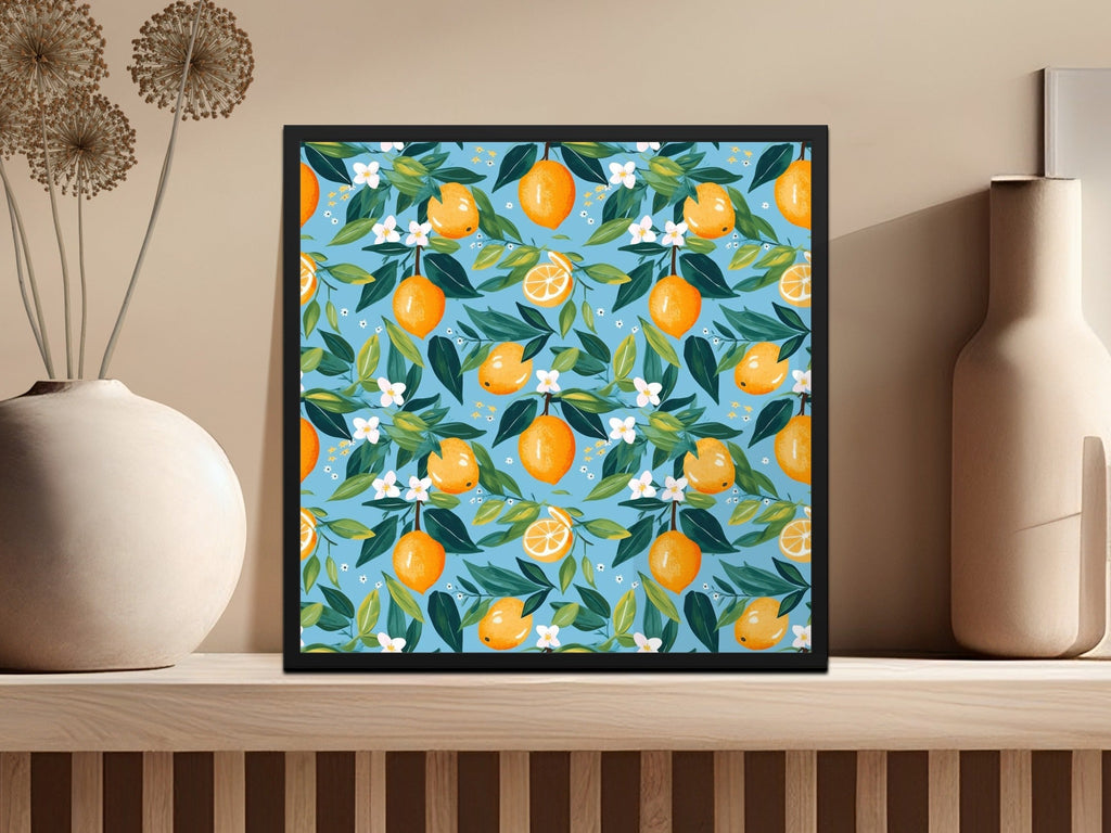 Vibrant Lemon Floral Seamless Pattern Artwork Digital - Moore and Mountain