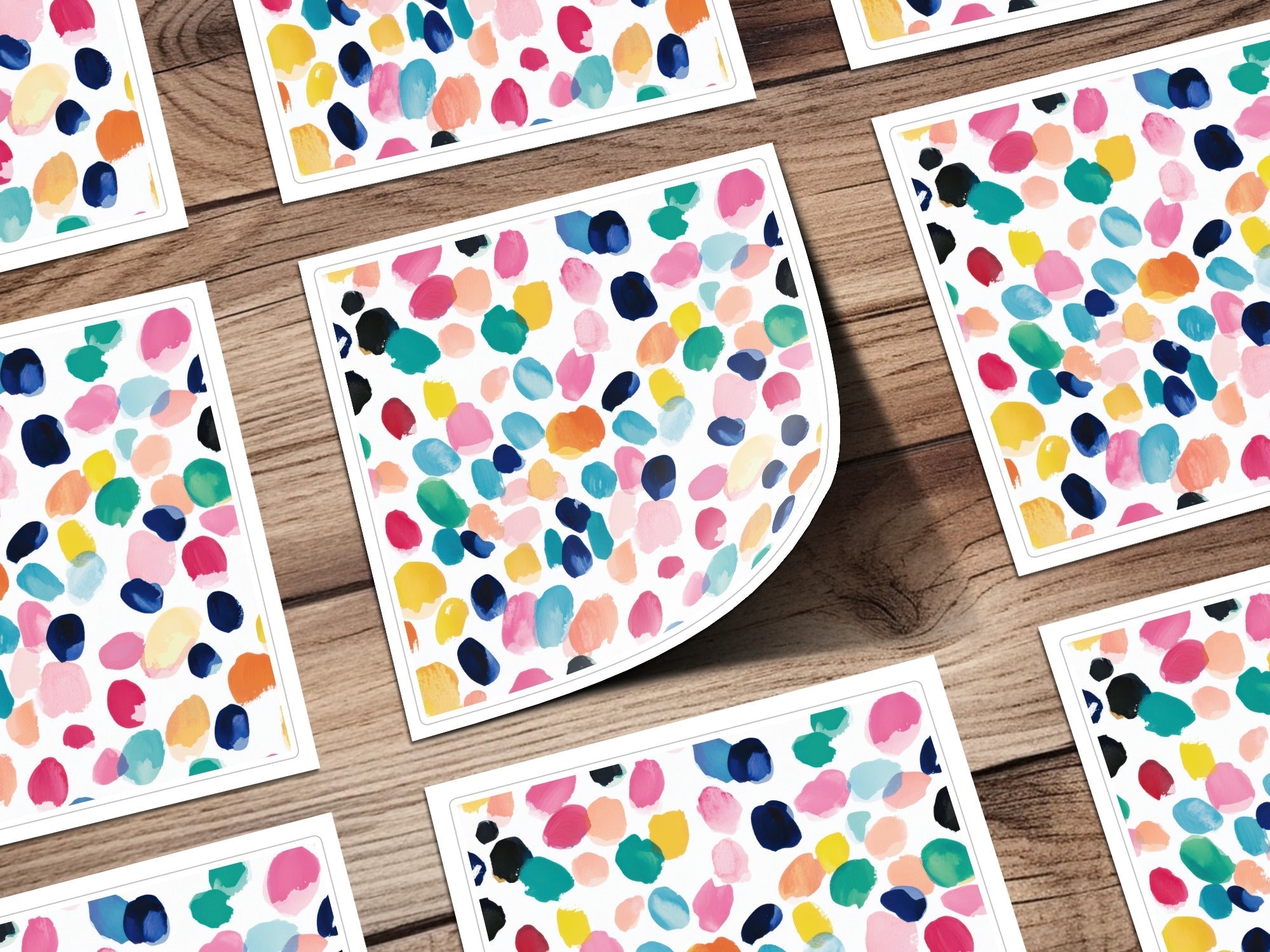 Vibrant Paint Spots On White Background Colorful Digital Abstract Dots Pattern - Moore and Mountain