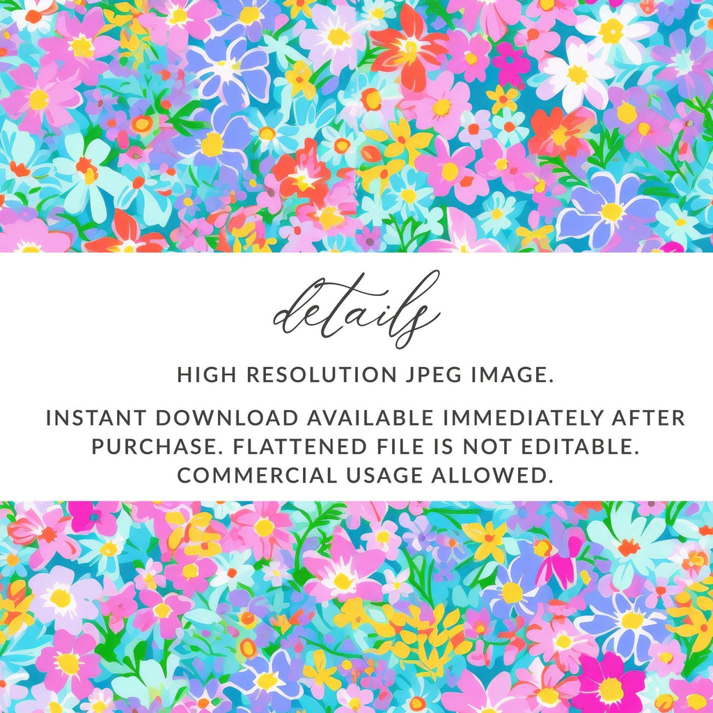 Ditsy Floral Seamless Flower Pattern, Floral Clipart, Botanical Print, Fabric Design, Colorful Flower DesignFloral Digital Paper, Seamless Flower Pattern, Bright Colorful Design, Scrapbook Paper Pack, Fabric Design, Digital Download, Commercial Use - Moore and Mountain