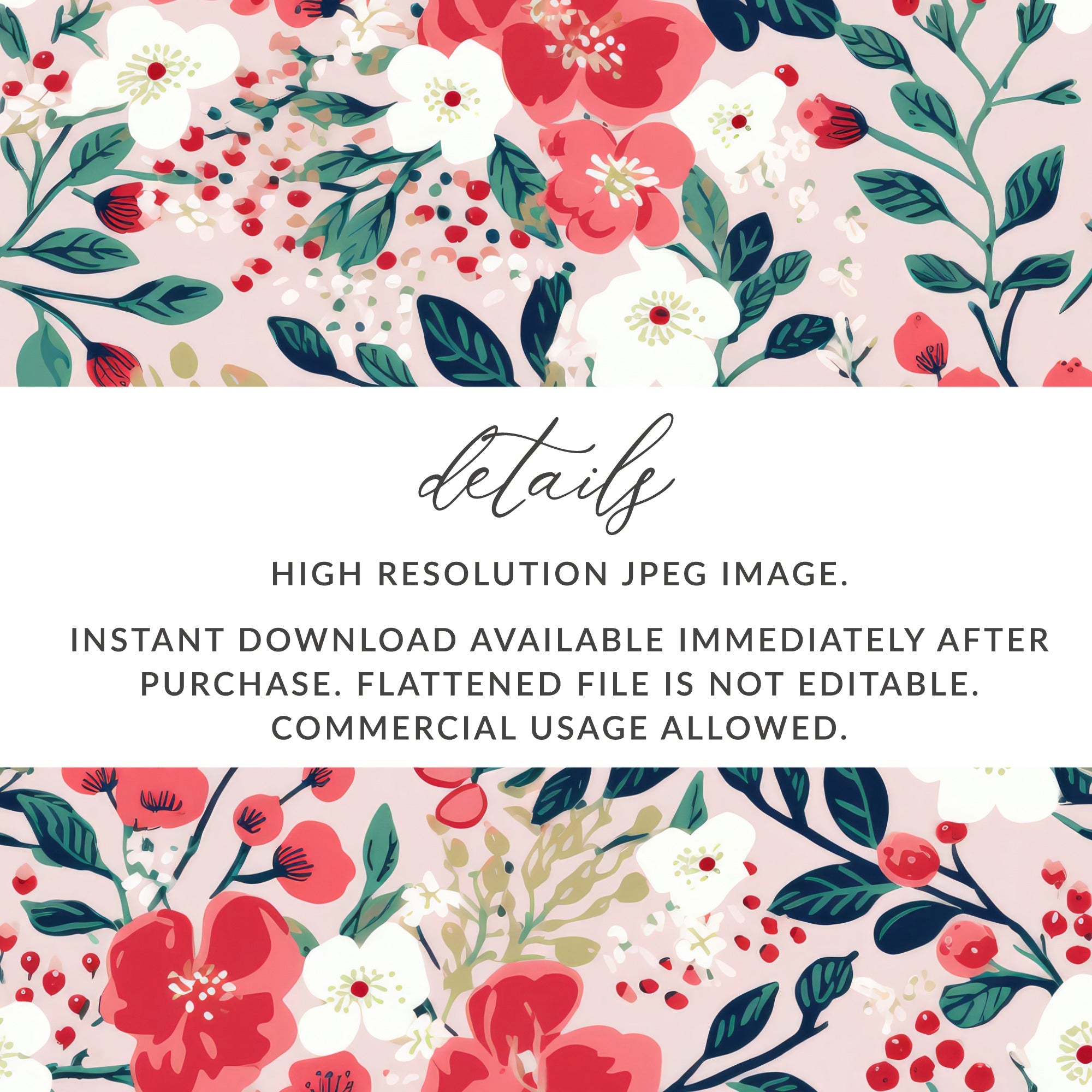 High Resolution Floral Design Instant Download Image
