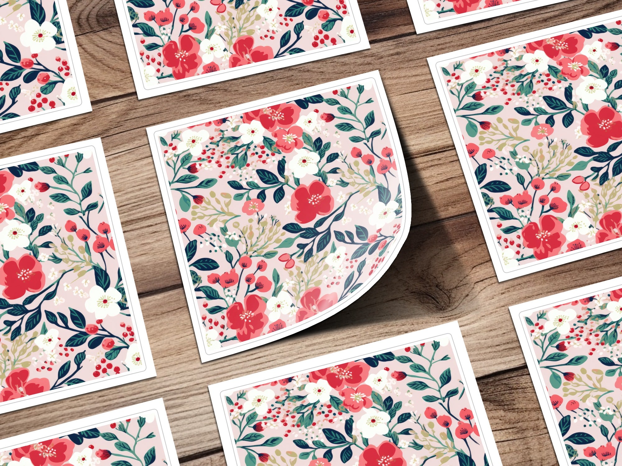 Beautiful Flower Patterned Stickers Set for Crafting