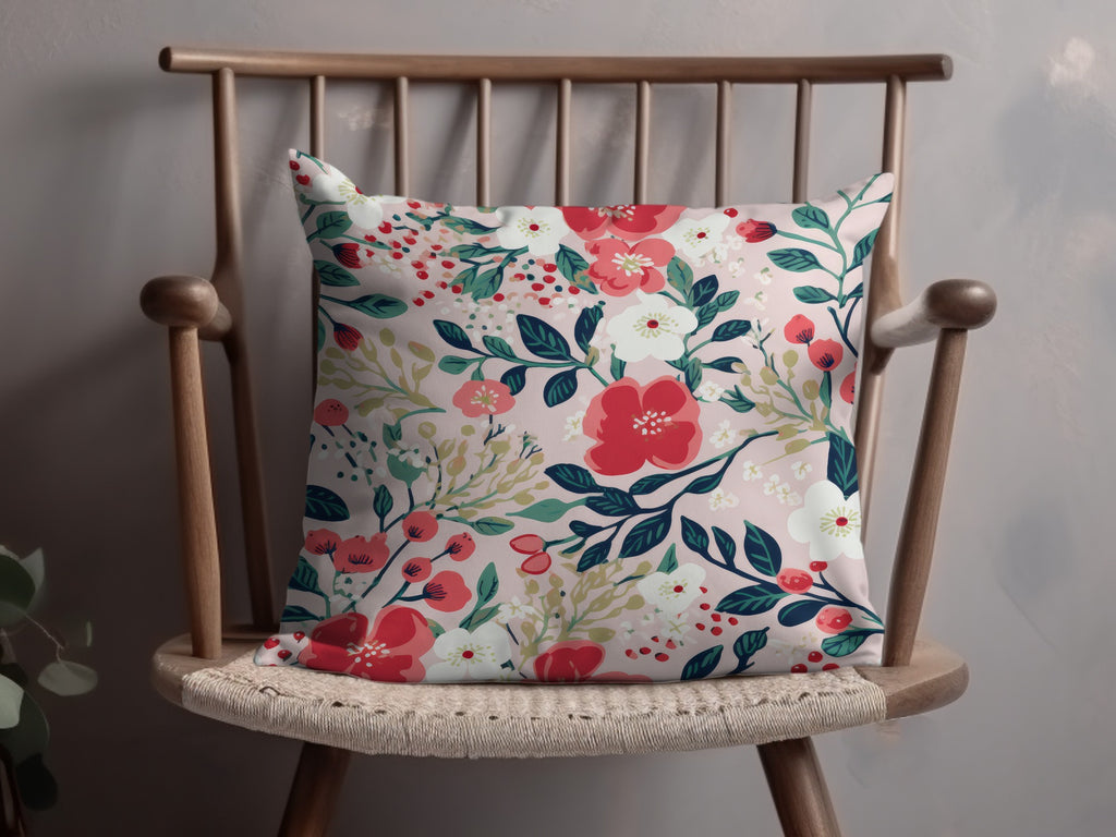 Vibrant Floral Pattern Decorative Throw Pillow for Any Room