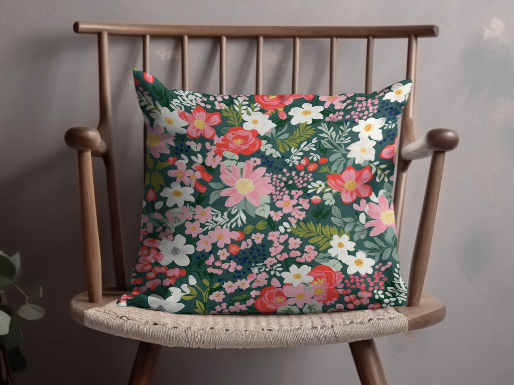 Floral Pattern Decorative Cushion for Home Decor