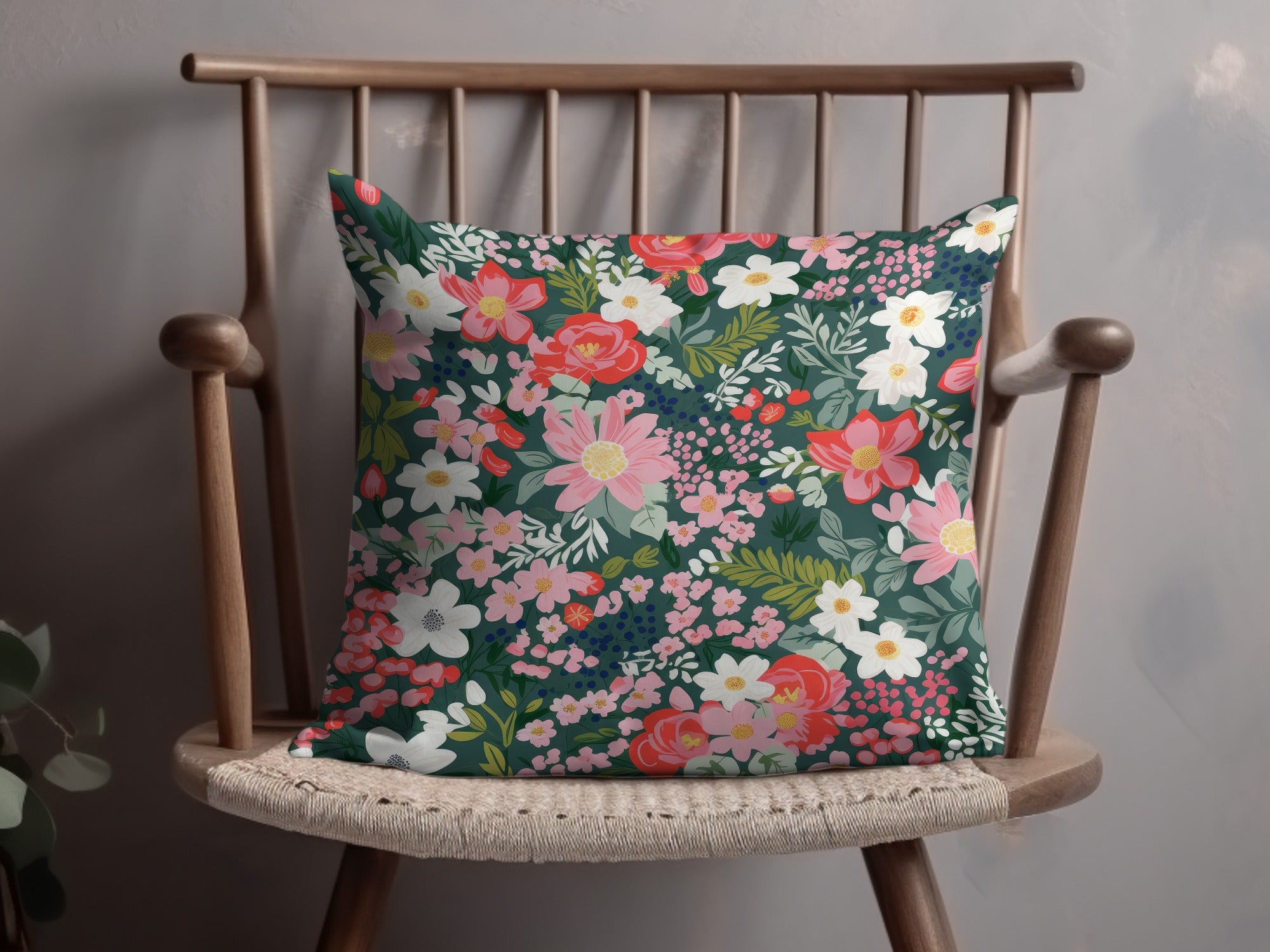 Floral Pattern Decorative Cushion for Home Decor