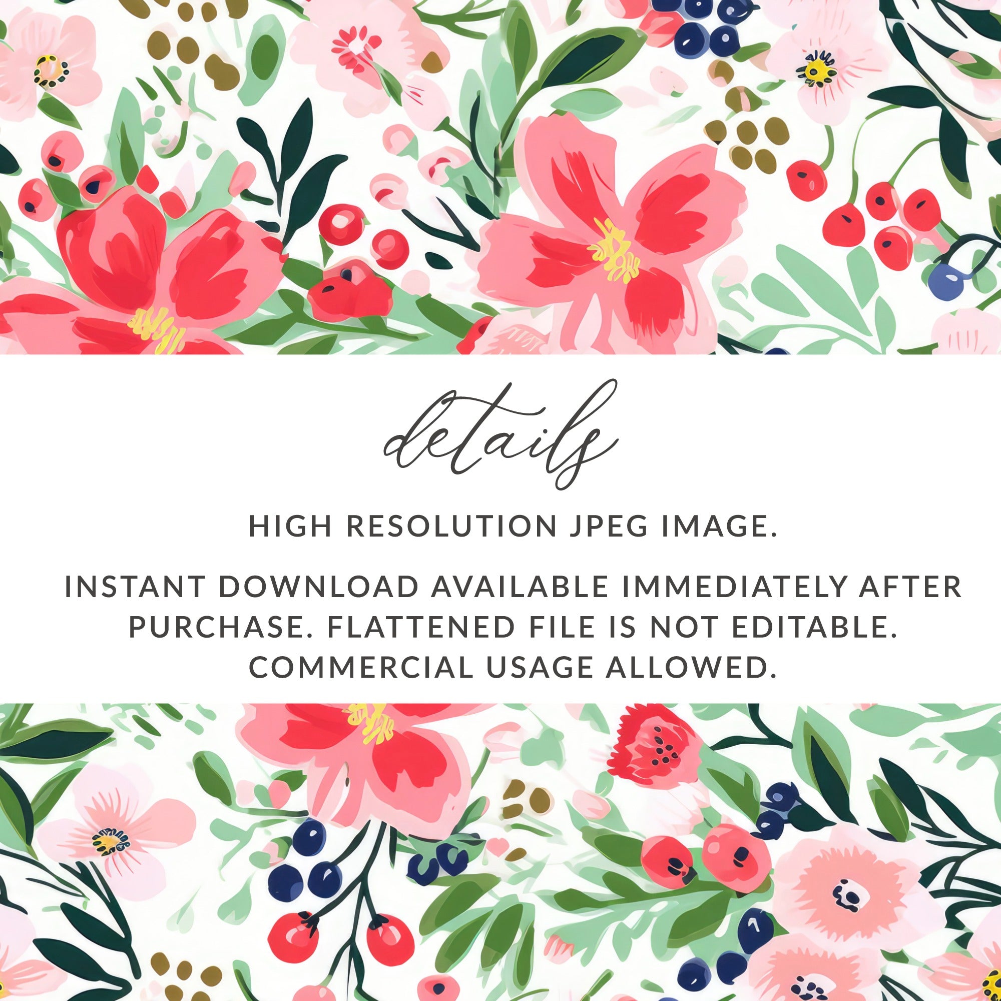 High Resolution Floral JPEG Image Instant Download
