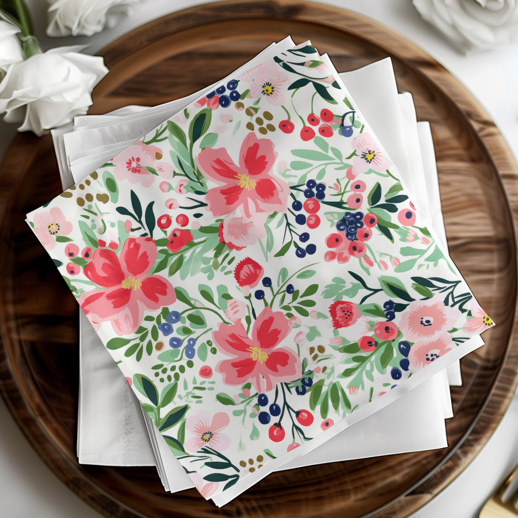 Bright Floral Pattern Design Paper Napkins product type