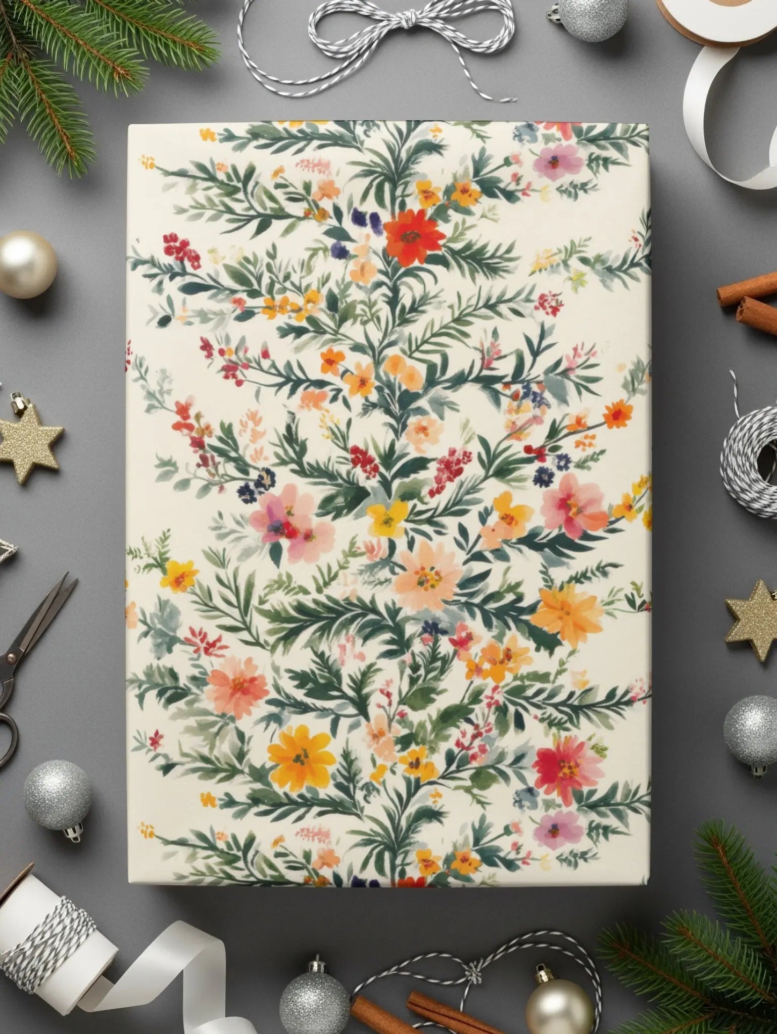 Vintage Christmas Branches Seamless Pattern Christmas Toile Seamless Pattern - Moore and Mountain