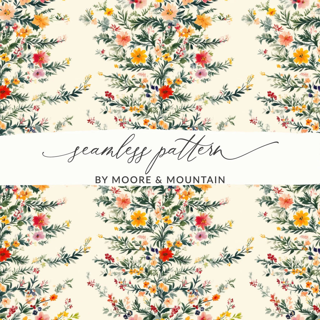 Vintage Christmas Branches Seamless Pattern Christmas Toile Seamless Pattern - Moore and Mountain