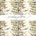 Vintage Christmas Branches Seamless Pattern Christmas Toile Seamless Pattern - Moore and Mountain