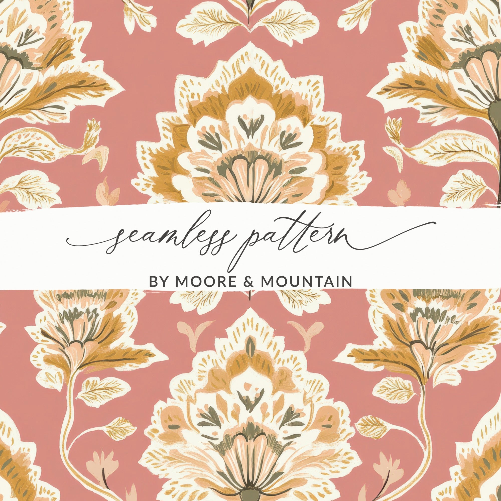 Vintage Inspired Kalamkari Seamless Indian Pattern Design - Moore and Mountain