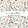 Vintage Wildflower Seamless Pattern Butterfly and Floral Pattern Delicate Illustration Download - Moore and Mountain