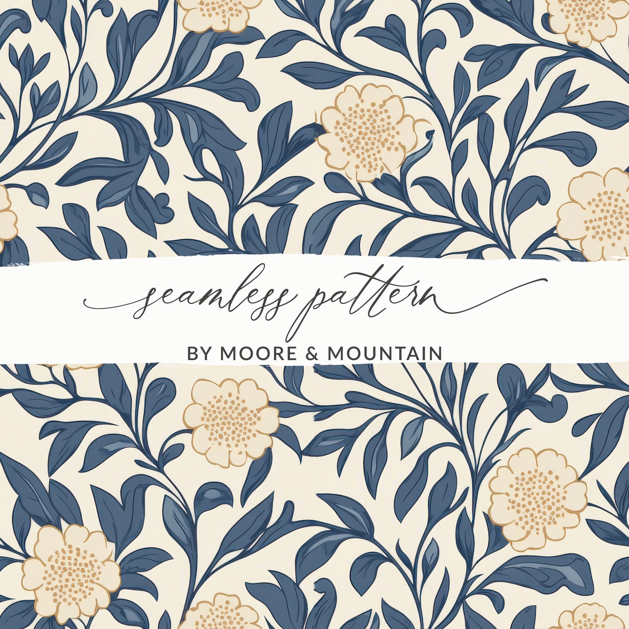 Vintage William Morris Digital Print For Commercial Use Vines Background Digital - Moore and Mountain