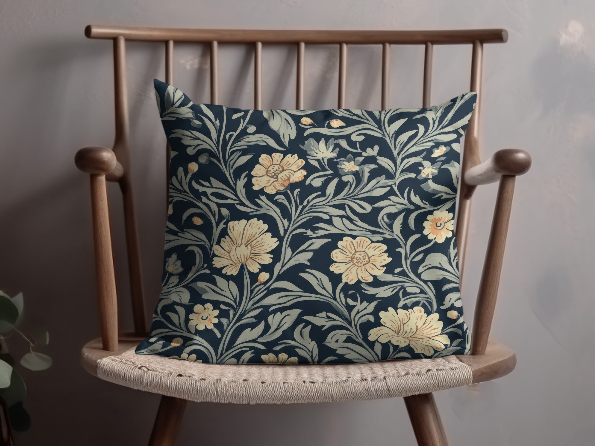 Vintage William Morris Seamless Pattern Blue Gold Digital - Moore and Mountain