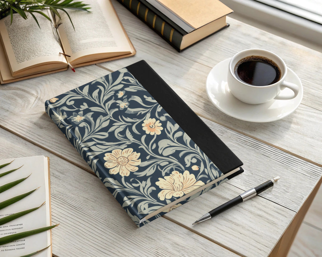 Vintage William Morris Seamless Pattern Blue Gold Digital - Moore and Mountain
