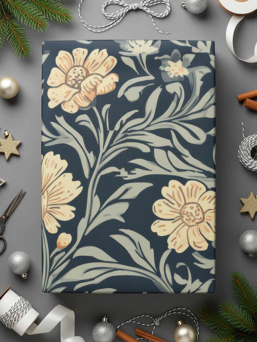 Vintage William Morris Seamless Pattern Blue Gold Digital - Moore and Mountain