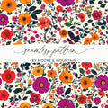 Vivid Floral Digital Print, Red Orange Purple Flowers, Summer Spring Pattern, Abstract Botanical Art, Trendy Design, Printable Wall Art - Moore and Mountain