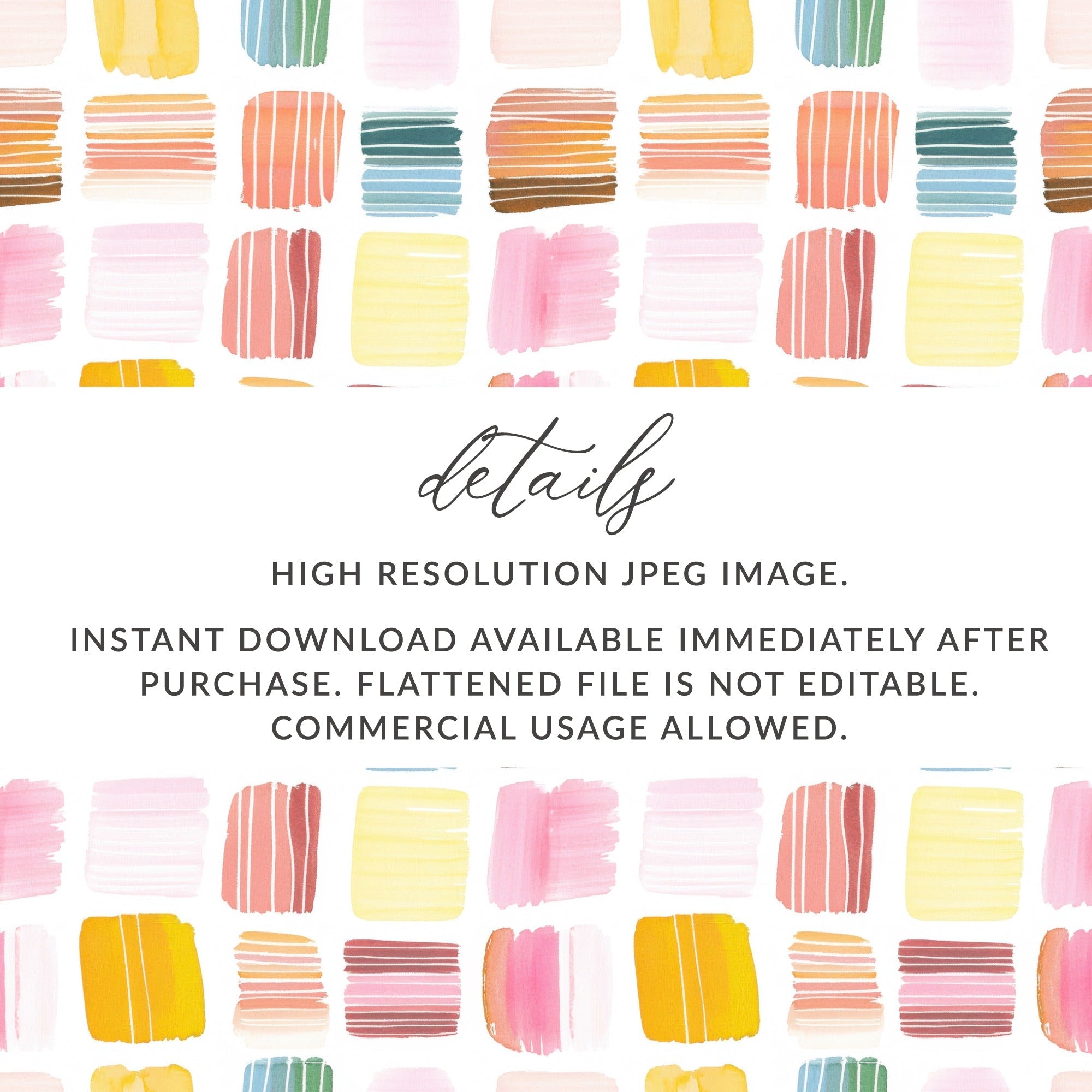 Watercolor Abstract Digital Paper, Pink Yellow Blue Seamless Pattern, Neutral Tone Scrapbook Paper, Modern Art Print, Digital Download - Moore and Mountain