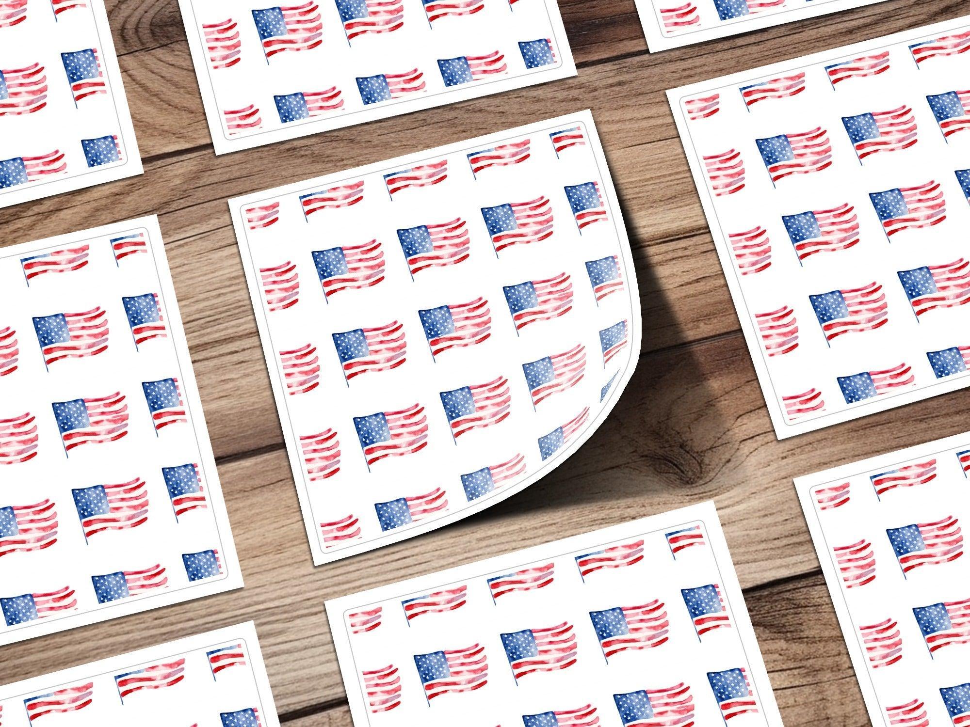Watercolor American Flag Seamless Pattern Digital Paper, Patriotic Print, USA Fabric Design, July 4th Digital Download, Scrapbook Paper - Moore and Mountain