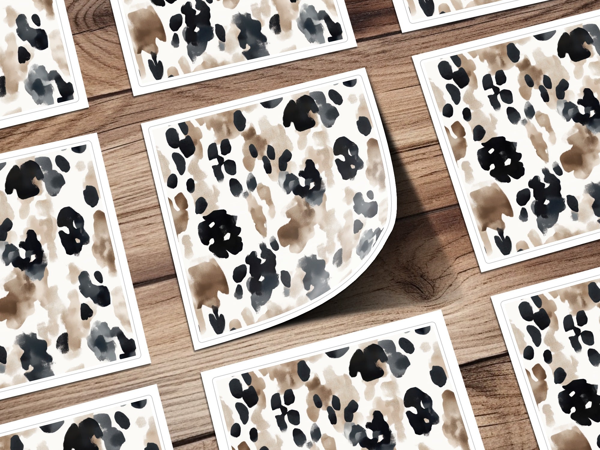 Watercolor Animal Print, Cow Spots Digital Paper, Seamless Pattern, Neutral Aesthetic, Trendy Design, Download Includes 2 JPEG Files - Moore and Mountain