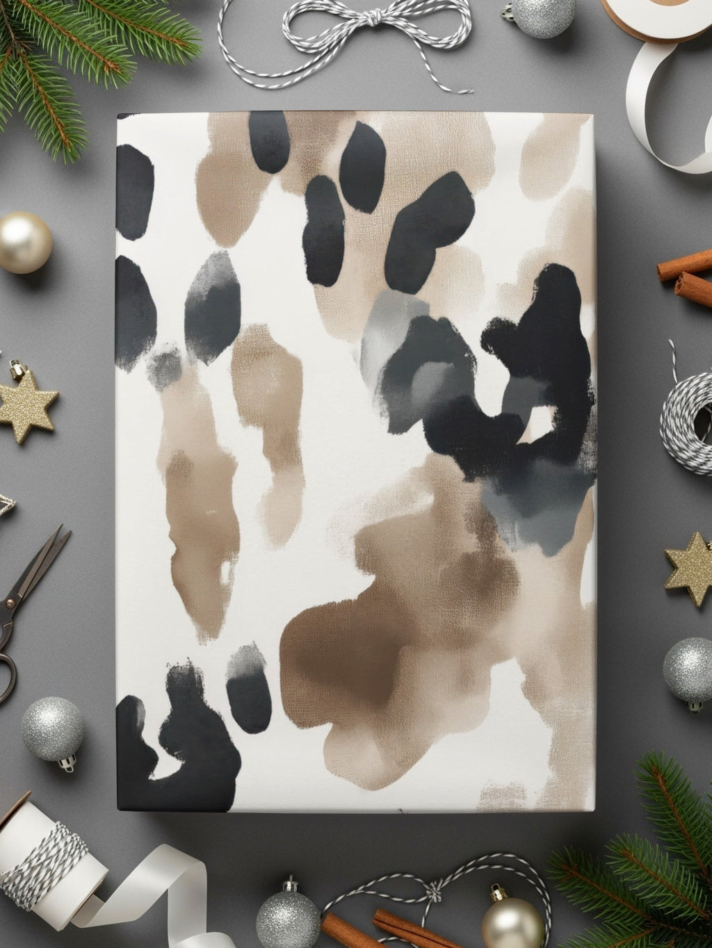 Watercolor Animal Print, Cow Spots Digital Paper, Seamless Pattern, Neutral Aesthetic, Trendy Design, Download Includes 2 JPEG Files - Moore and Mountain