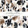 Watercolor Animal Print, Cow Spots Digital Paper, Seamless Pattern, Neutral Aesthetic, Trendy Design, Download Includes 2 JPEG Files - Moore and Mountain