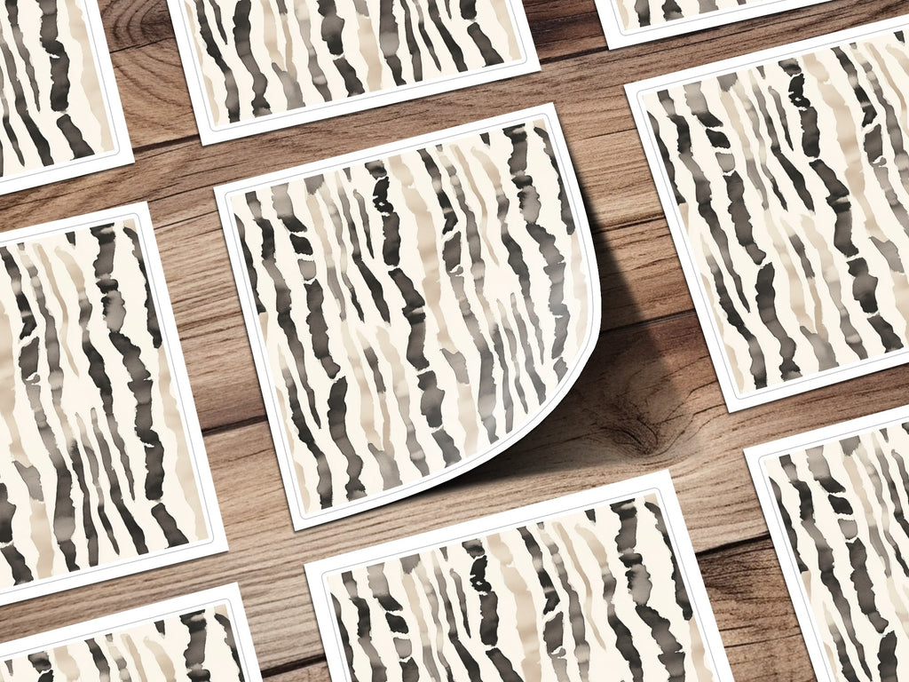 Watercolor Animal Print Digital Download, Neutral Zebra Stripes, Seamless Pattern, Repeating Background, Animal Print Wallpaper (138 - Moore and Mountain