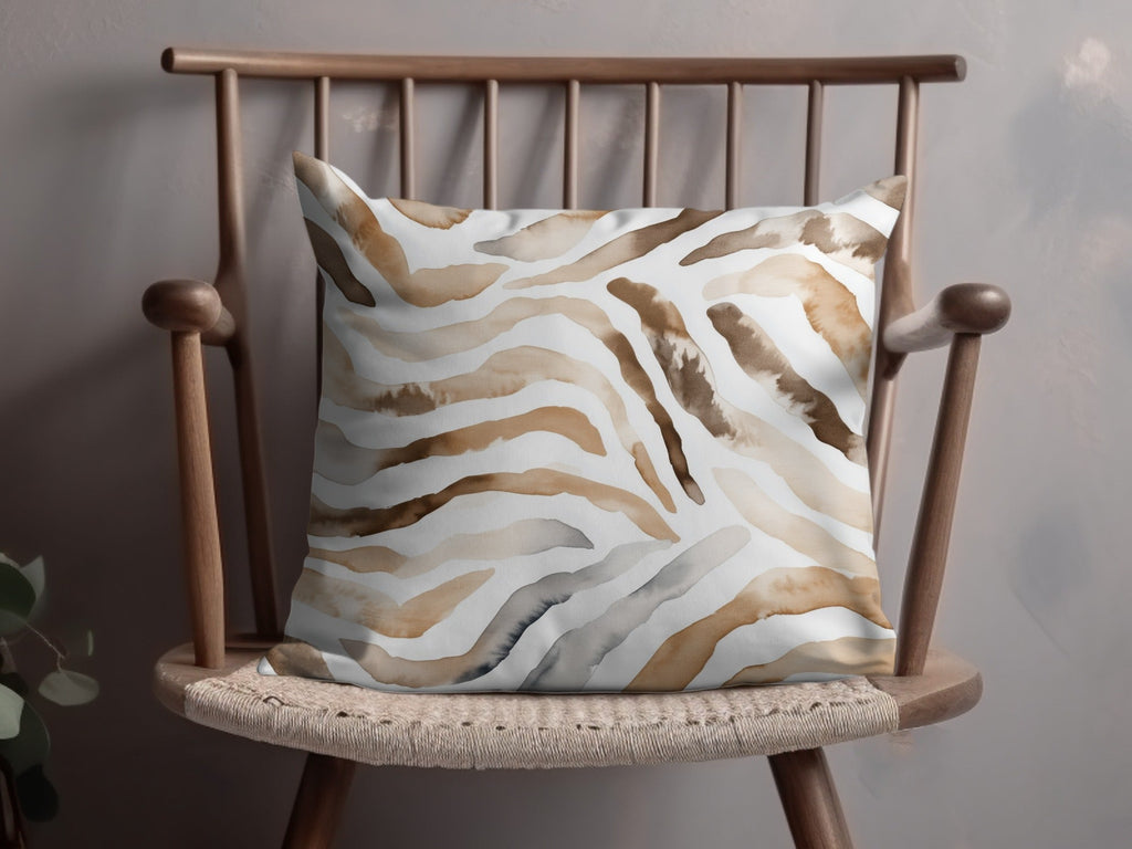 Watercolor Animal Print Digital Download, Seamless Animal Skin Pattern, Brown Tan Zebra Stripes, Two Scale JPEG Files - Moore and Mountain