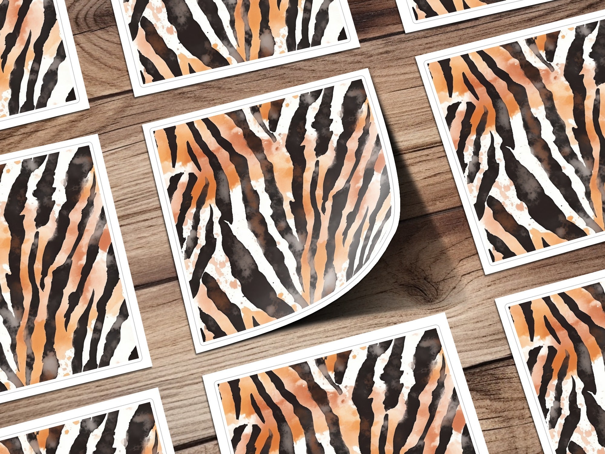 Watercolor Animal Print Digital Paper, Zebra Stripes Seamless Pattern, Animal Skin Texture, Watercolor Art, Digital Download, JPEG - Moore and Mountain