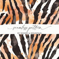 Watercolor Animal Print Digital Paper, Zebra Stripes Seamless Pattern, Animal Skin Texture, Watercolor Art, Digital Download, JPEG - Moore and Mountain