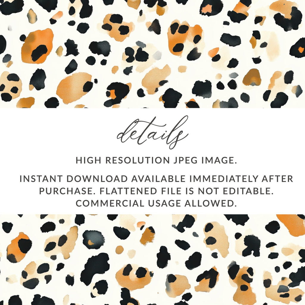 Watercolor Animal Print, Leopard Skin Digital Paper, Seamless Cheetah Pattern, Digital Download for Sublimation, Fabric Design (139 chars) - Moore and Mountain