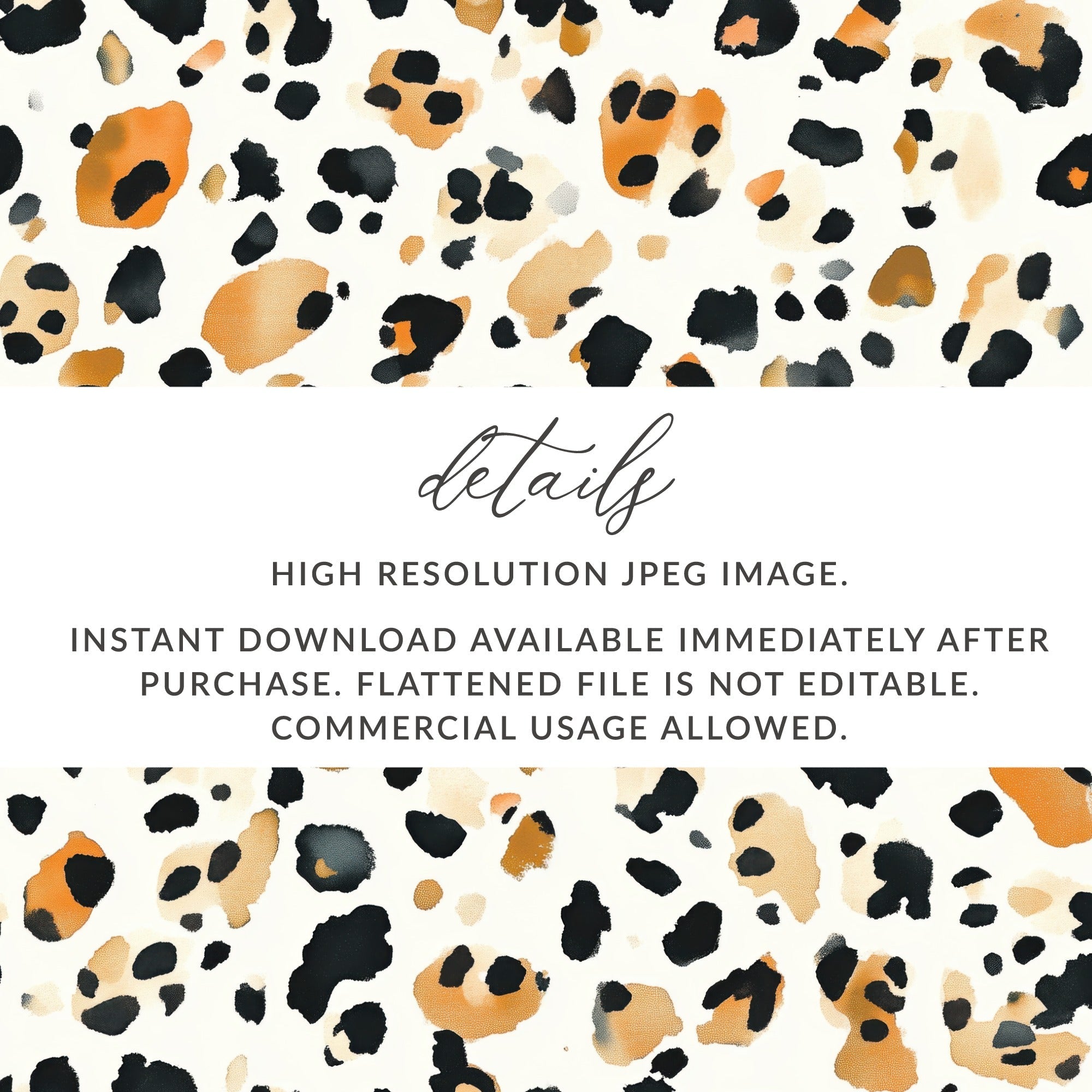Watercolor Animal Print, Leopard Skin Digital Paper, Seamless Cheetah Pattern, Digital Download for Sublimation, Fabric Design (139 chars) - Moore and Mountain
