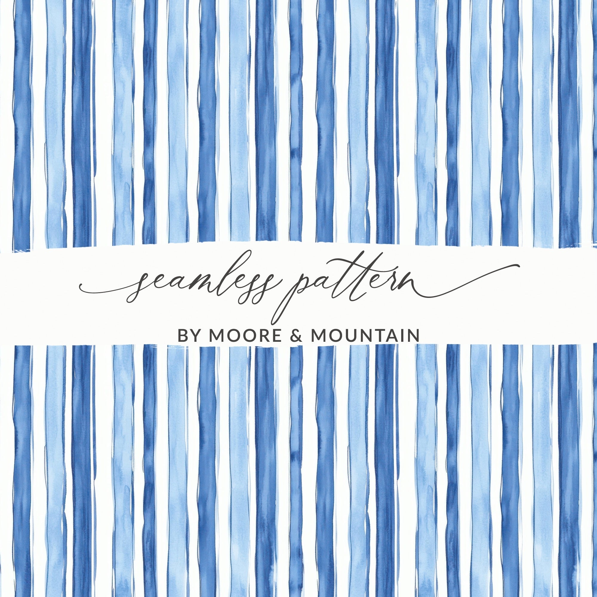 Watercolor Blue Stripes Texture Pattern Seamless Surface Digital - Moore and Mountain