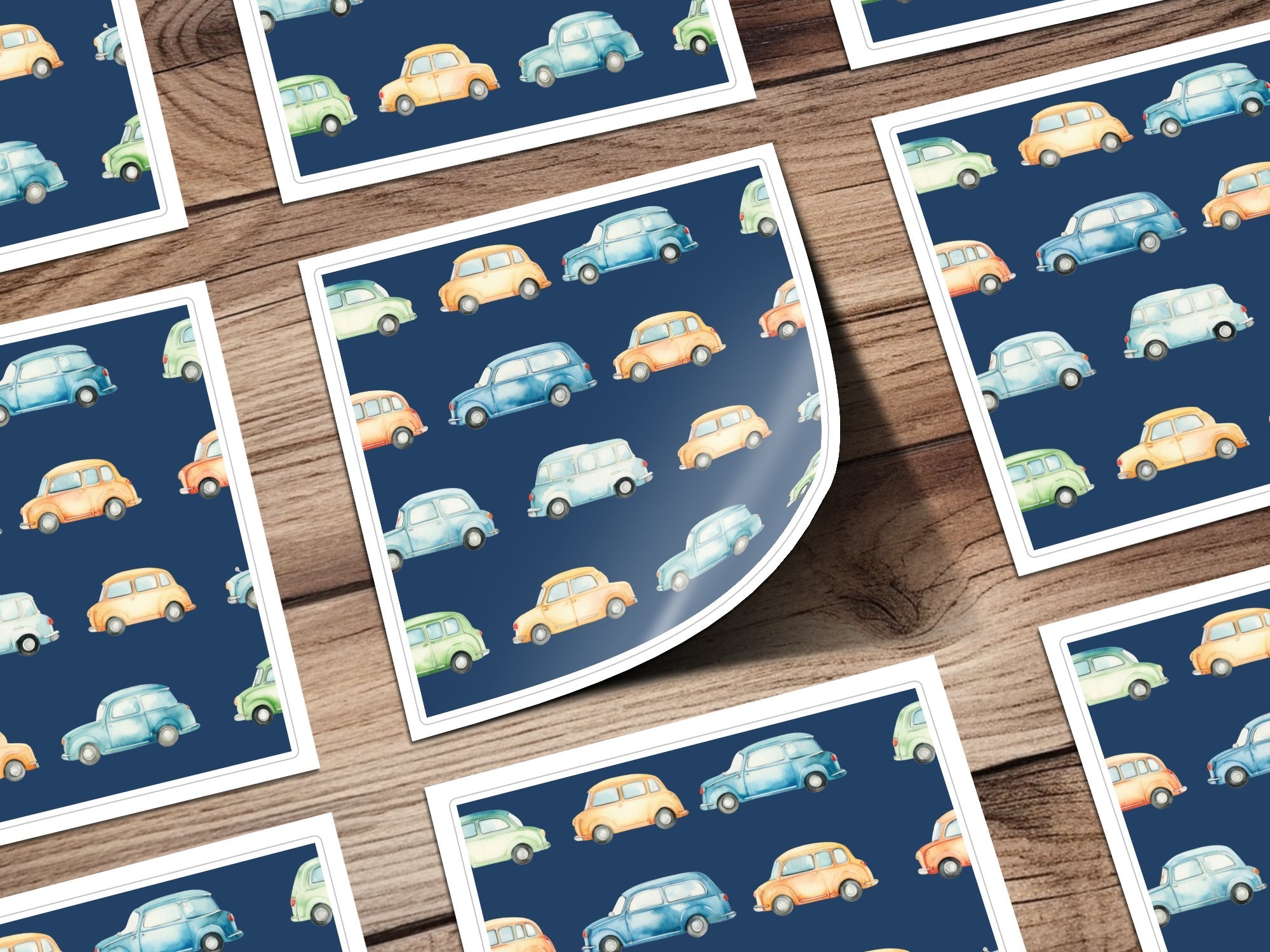 Watercolor Car Seamless Pattern Digital, Vintage Car Background, Kids Room Decor, Scrapbooking Paper, Vehicle Repeat Pattern Design - Moore and Mountain