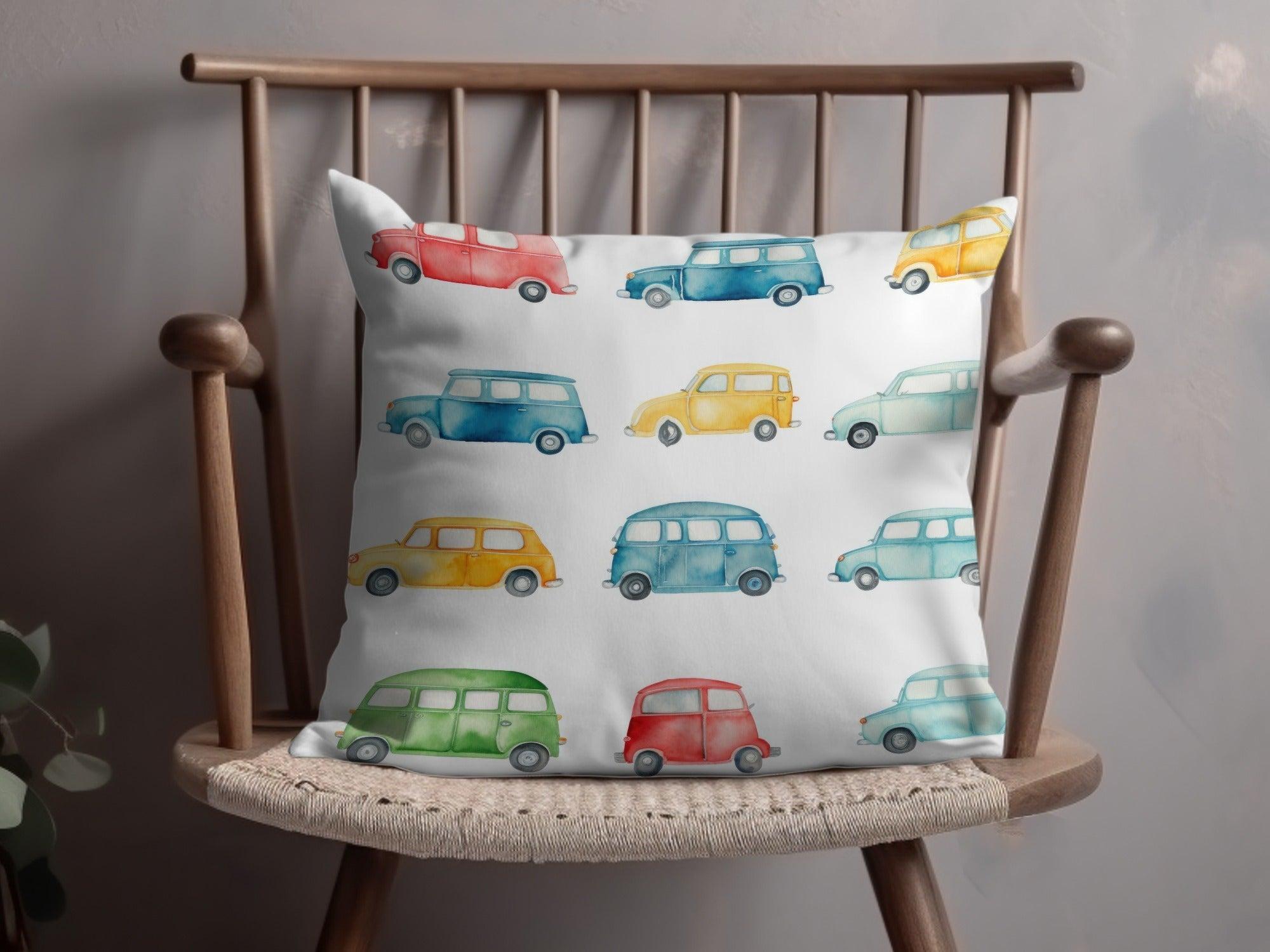 Watercolor Car Seamless Pattern, Vintage Vehicles Digital Paper, Boys Room Decor, Retro Cars Design, Printable Pattern for Kids, Digital - Moore and Mountain