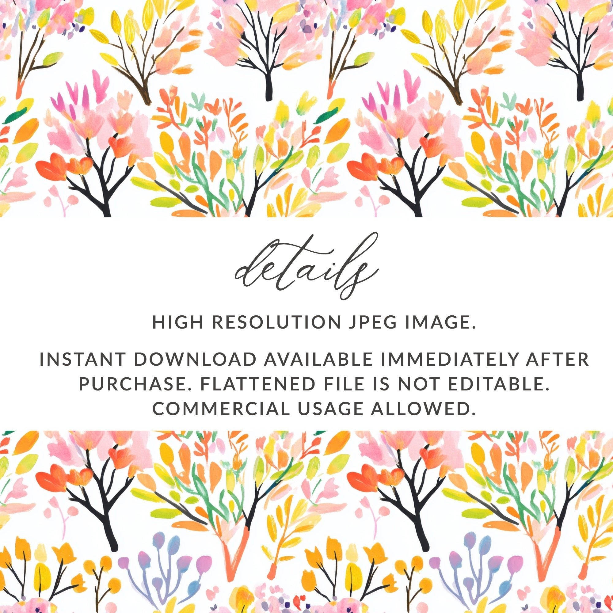 Watercolor Cherry Blossom Digital Paper, Spring Bloom Seamless Pattern, Digital Download, Floral Background, Printable Paper, Fabric Design - Moore and Mountain