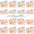 Watercolor Chicken Digital Paper, Floral Chicken Pattern, Spring Seamless File, Farmhouse Digital Print, Spring Chicken Illustration - Moore and Mountain