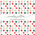 Watercolor Circles in Red Green Beige and Blue Digital - Moore and Mountain