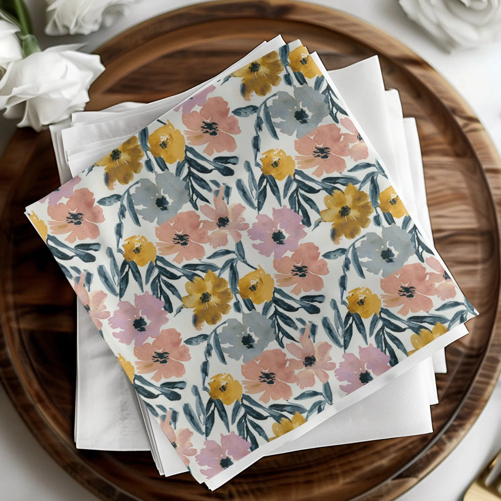 Watercolor Ditsy Floral Pattern Digital Paper, Seamless Flower Design, Fabric Print, Scrapbooking, Digital Background, JPEG Download - Moore and Mountain