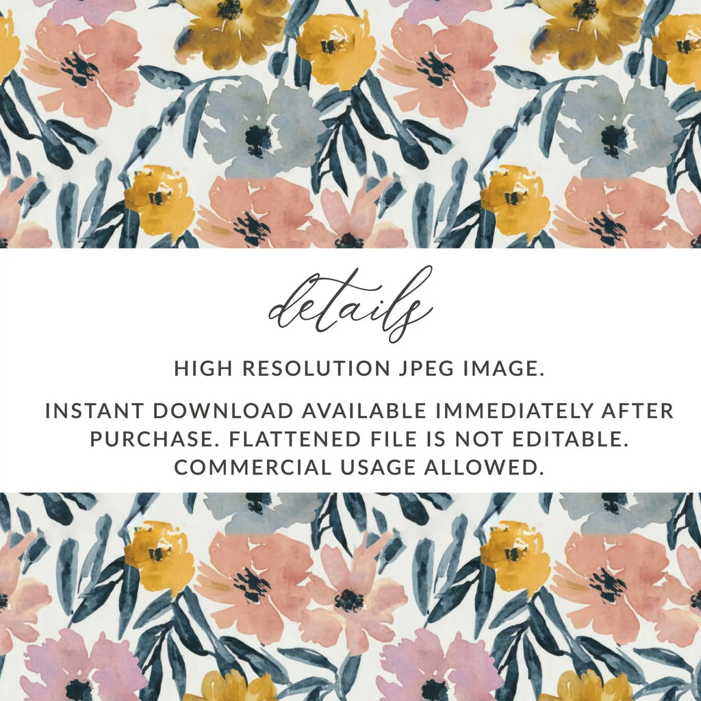 Watercolor Ditsy Floral Pattern Digital Paper, Seamless Flower Design, Fabric Print, Scrapbooking, Digital Background, JPEG Download - Moore and Mountain
