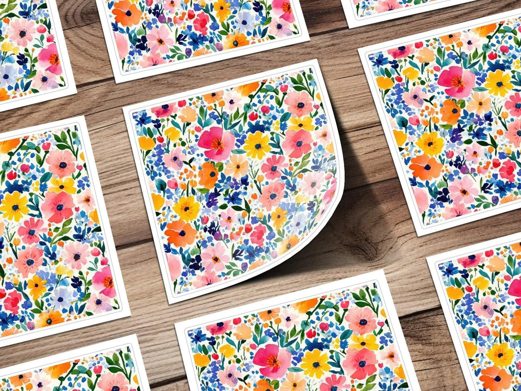 Watercolor Ditsy Floral Seamless Pattern, Digital Paper, Flower Garden Design, Printable Texture, Colorful Blossoms, Fabric Print, Background - Moore and Mountain
