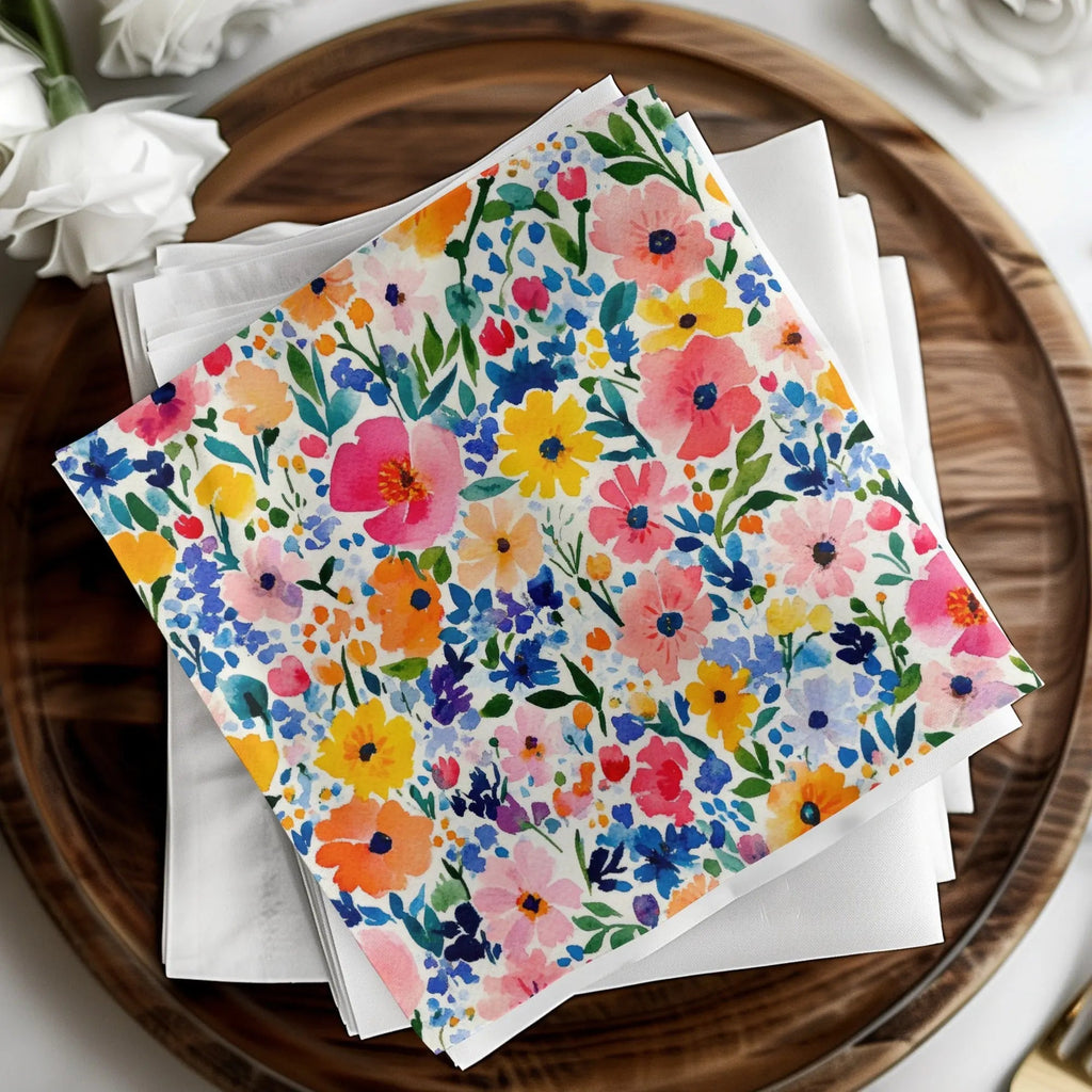 Watercolor Ditsy Floral Seamless Pattern, Digital Paper, Flower Garden Design, Printable Texture, Colorful Blossoms, Fabric Print, Background - Moore and Mountain