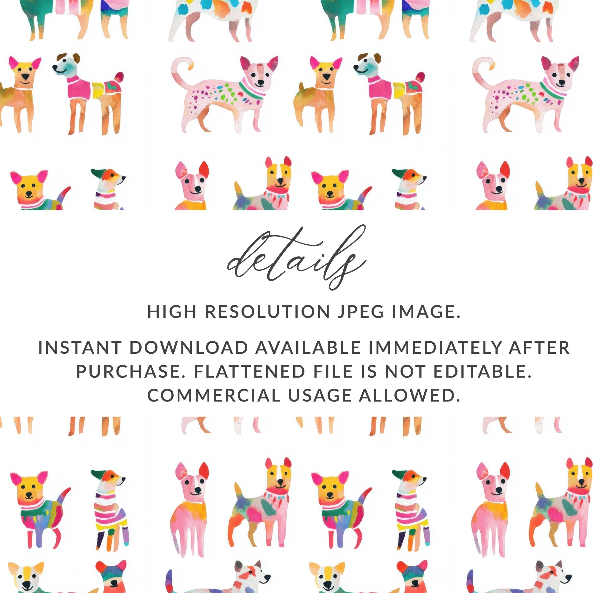 Watercolor Dogs Seamless Pattern Playful Puppy Design Digital - Moore and Mountain