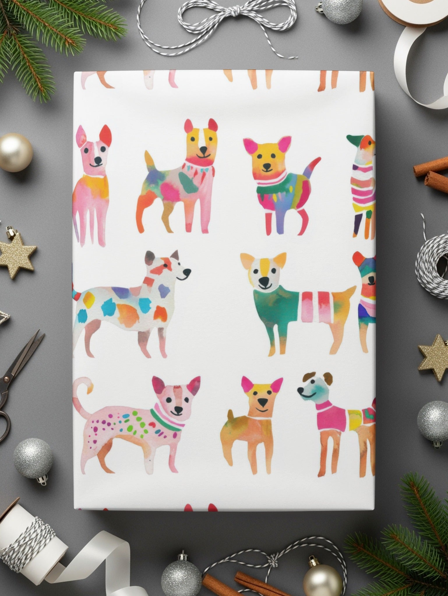 Watercolor Dogs Seamless Pattern Playful Puppy Design Digital - Moore and Mountain