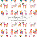 Watercolor Dogs Seamless Pattern Playful Puppy Design Digital - Moore and Mountain