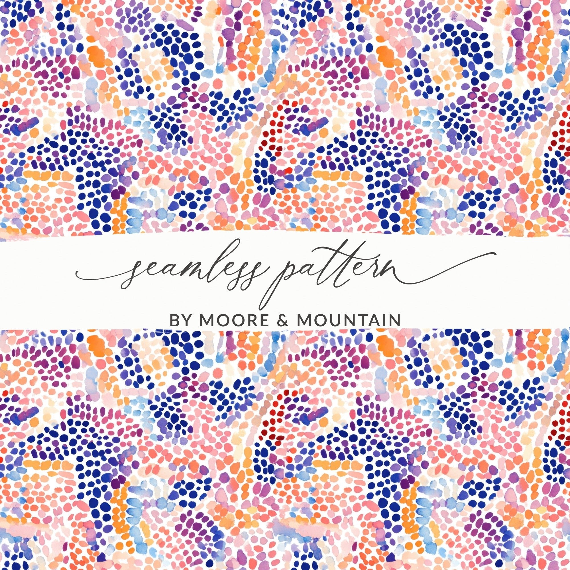 Watercolor Dot Seamless Pattern Digital, Repeating Print, Colorful Spot Design, Fabric Print, Scrapbooking, Digital Download, Background - Moore and Mountain