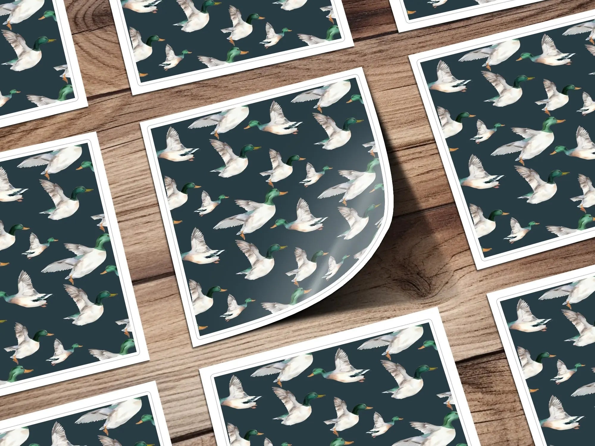 Watercolor Duck Seamless Pattern Digital Download, Flying Bird Repeating Design, Wildlife Art for Fabric, Scrapbooking, Backgrounds - Moore and Mountain