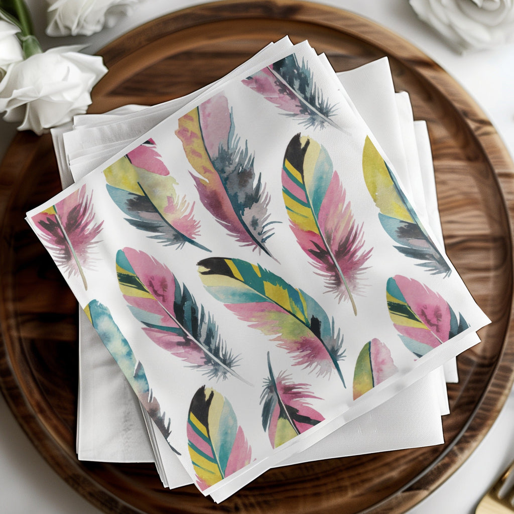 Watercolor Feather Pattern, Digital Download, Seamless Feather Design, Colorful Feather Pattern, Craft Supplies, Scrapbook Paper - Moore and Mountain