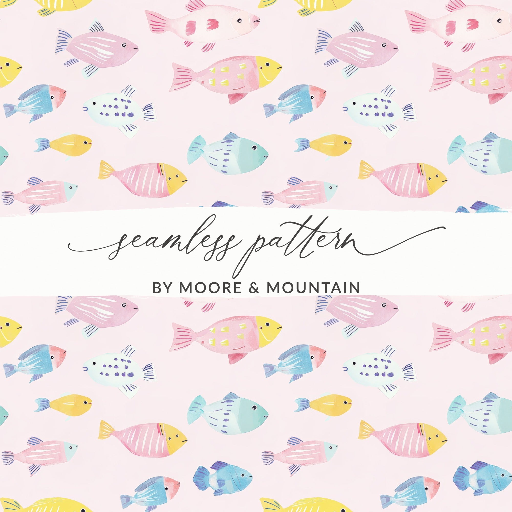 Colorful Fish Theme Seamless Pattern Design